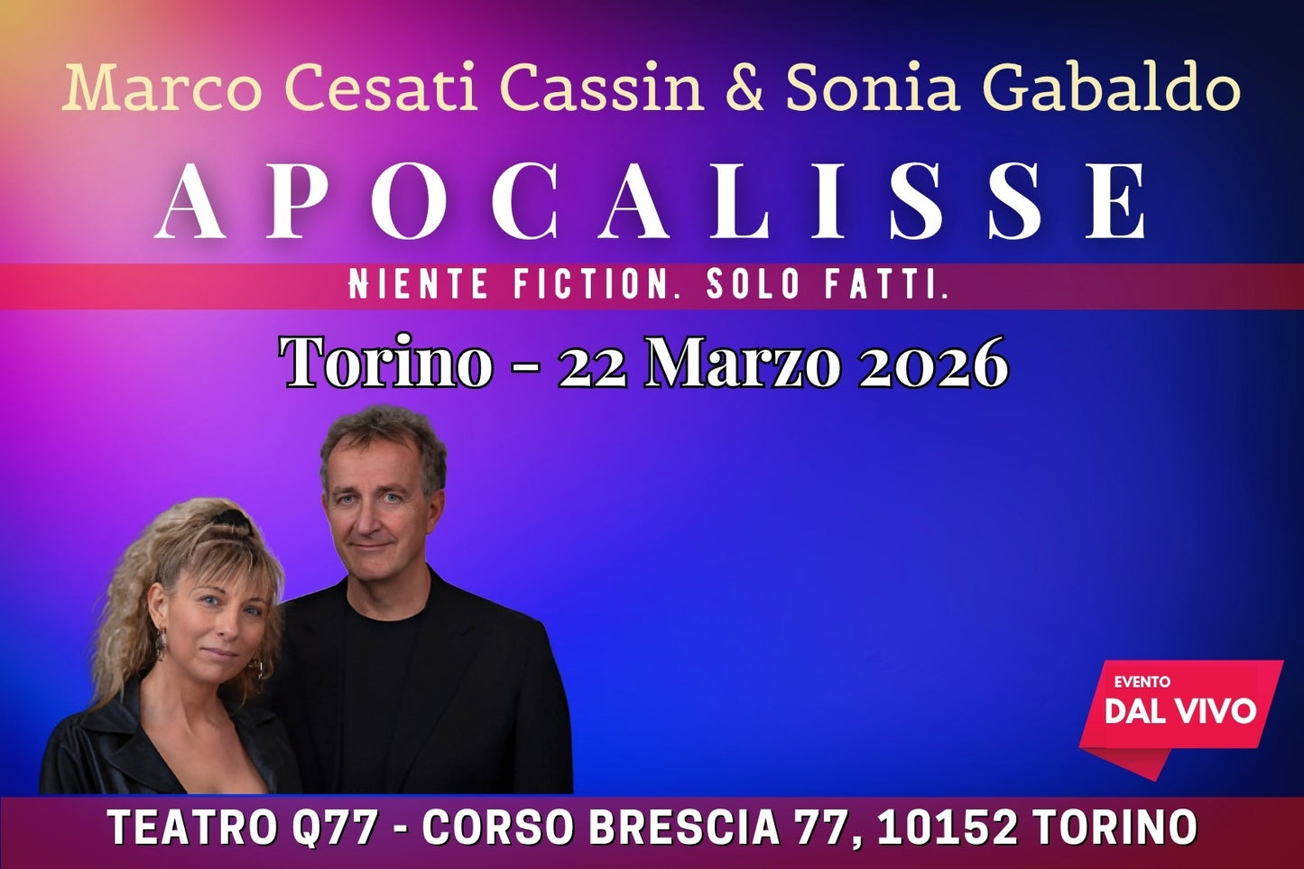 TORINO 22 MARZO 2026 (DAL VIVO) APOCALISSE