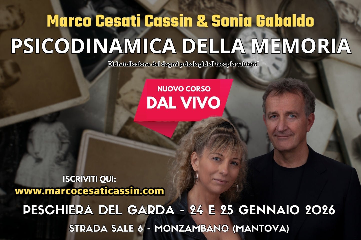 PESCHIERA DEL GARDA 24 - 25 Gennaio 2026 (DAL VIVO) Nuovo Corso Dal Vivo - PSICODINAMICA DELLA MEMORIA (Caparra da versare 100€)