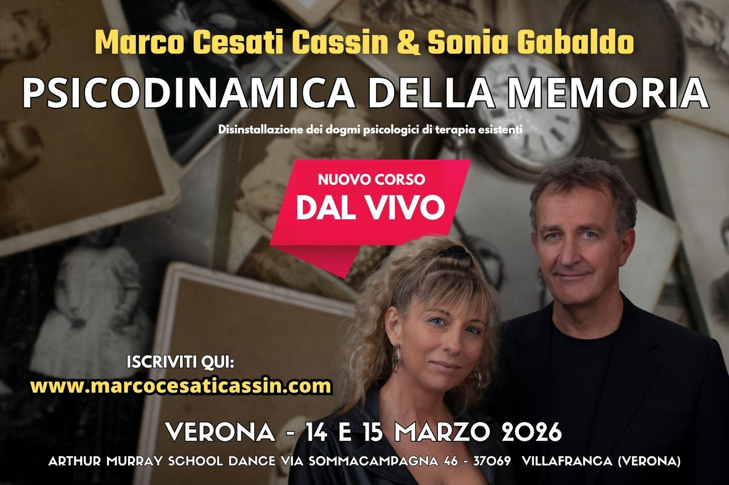 VERONA 14 e 15 Marzo 2026 - (DAL VIVO) Nuovo Corso - PSICODINAMICA DELLA MEMORIA (Caparra da versare 100€)