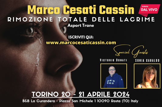 TORINO 20-21 Aprile 2024 (DAL VIVO) Rimozione Totale delle Lacrime (Caparra da versare 70€)