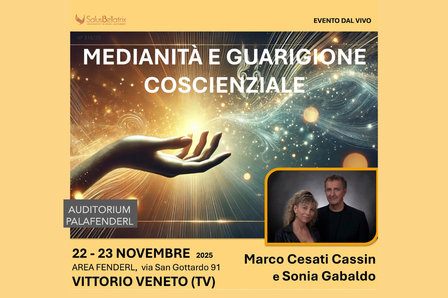 VITTORIO VENETO 22 - 23 Novembre 2025 (DAL VIVO) Corso di MEDIANITA' E GUARIGIONE COSCIENZIALE (Caparra da versare €100)
