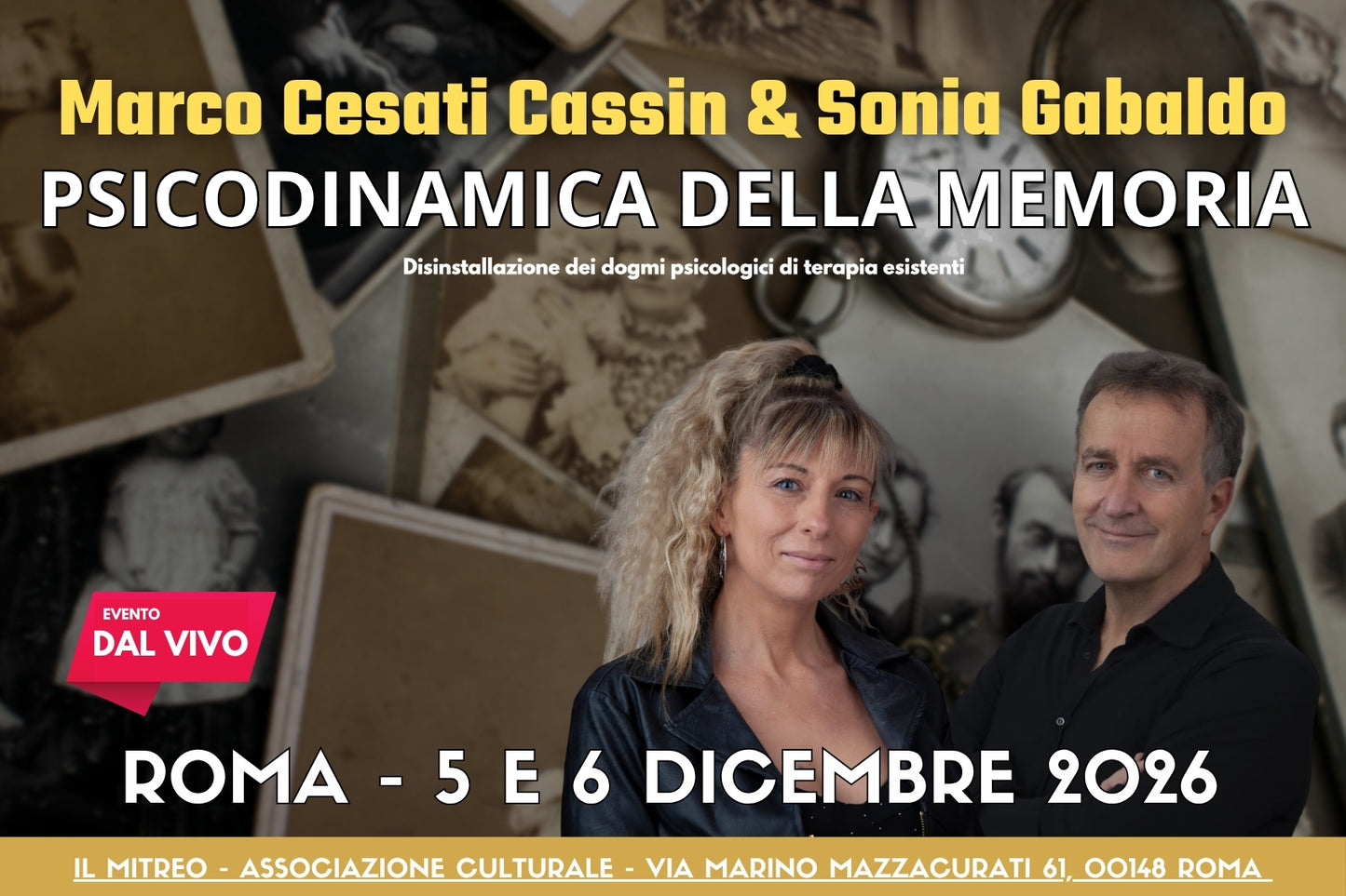 ROMA 5 e 6 Dicembre 2026 (nuovo corso!) PSICODINAMICA DELLA MEMORIA - L'INFERNO (di Dante)  (Caparra da versare 100€)