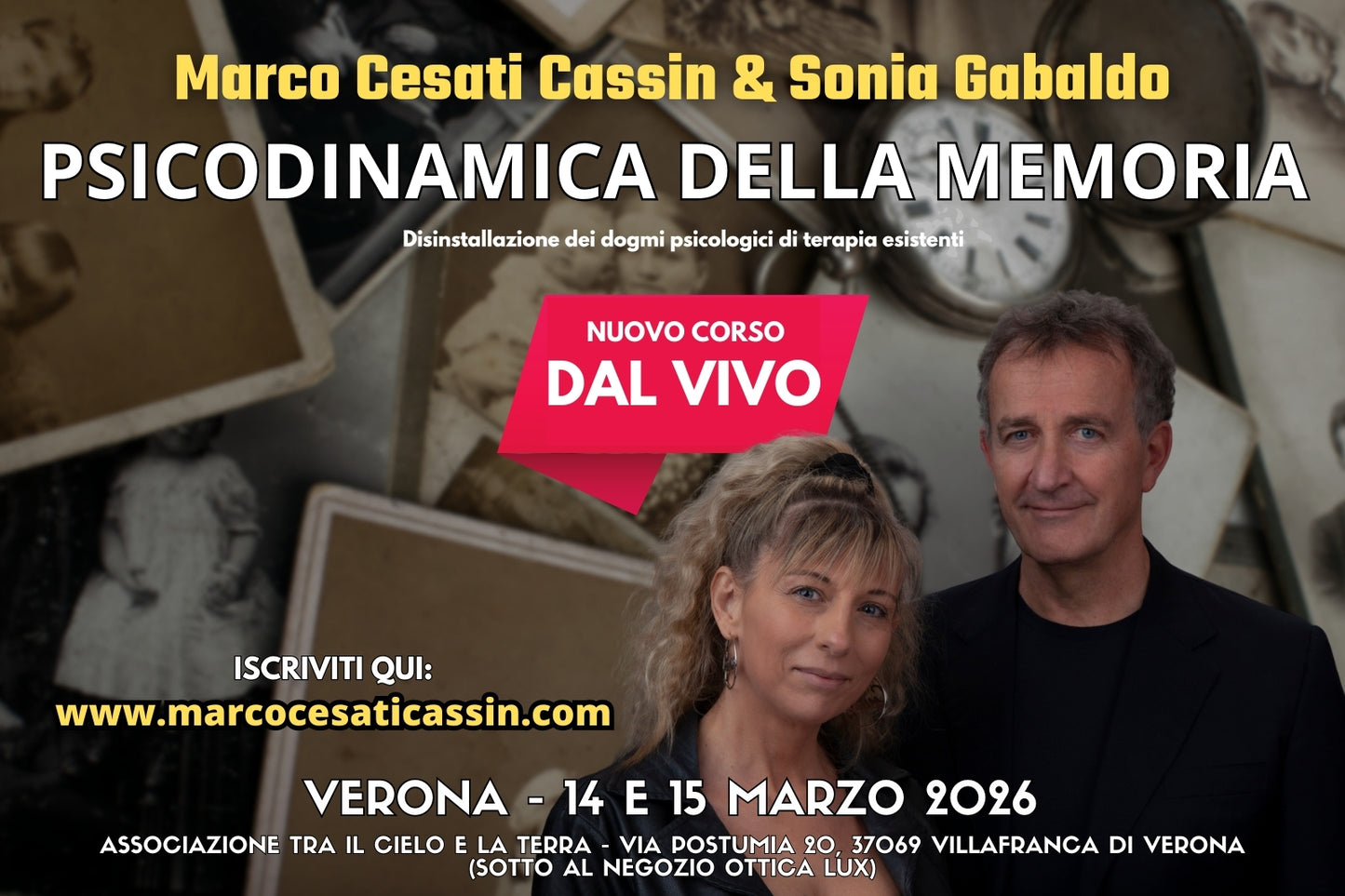 VERONA (Villafranca) 14 e 15 Marzo 2026 : PSICODINAMICA DELLA MEMORIA : L'INFERNO di Dante (Caparra da versare 100€)