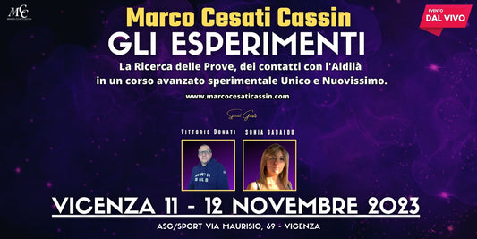 11-12 Novembre 2023 (DAL VIVO) GLI ESPERIMENTI a Vicenza. (Caparra da versare 70€)